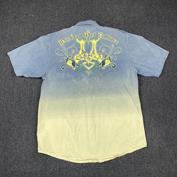 MISKEEN ORIGINALS Plaid Shirt Y2K Mens Short Sleeve Button Shirt Size 2X - Picture 1 of 6